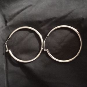 Silver hingeback earrings 2 inch